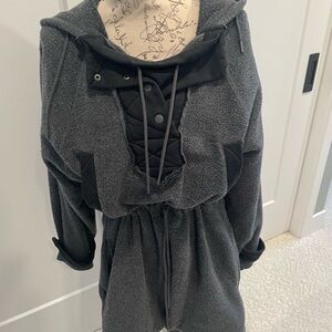 We The Free Charcoal and Black Hooded Jacket